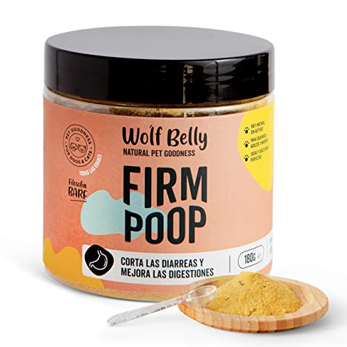 Wolf Belly Suplemento en Polvo Cortar Diarreas en Perros y Gatos con Probióticos | Regulador Intestinal y Digestivo| Alivio Estreñimiento | 100% Natural | 180g