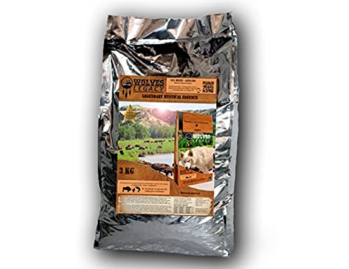 WOLVES LEGACY® Pienso para Perros Adulto Super Premium | Todas Las Razas pequeñas, Medianas y Grandes | con Salmón Fresco, Buey y Pollo (3kg)