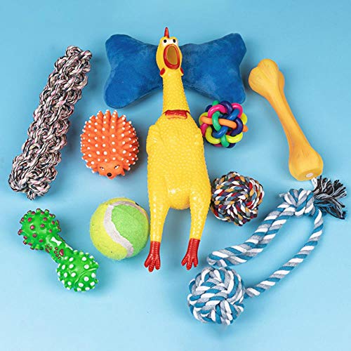 WonderfulDay 10 unids/Set Juguetes para Perros Juguete Animal Divertido graznido Rugido Rugido Pollo Perro Gato Juguetes Atractivo Perro Gato Cachorro Molar Masticar Juguetes, D