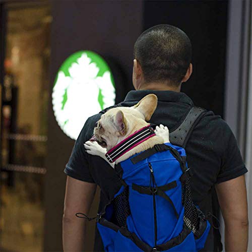 Woolala Mochila ligera para mascotas para perros pequeños y medianos, bolsa segura aprobada por el veterinario para viajes, fácil de tomar ahorro de espacio, azul XL