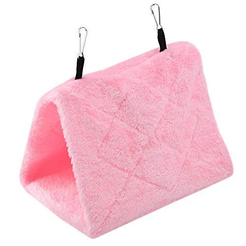 wosume Mascota Colgante Cueva Jaula Tienda Cama pájaros Invierno cálido pájaro Hamaca(Pink, M)