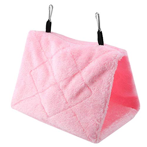 wosume Mascota Colgante Cueva Jaula Tienda Cama pájaros Invierno cálido pájaro Hamaca(Pink, M)