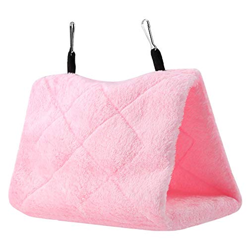 wosume Mascota Colgante Cueva Jaula Tienda Cama pájaros Invierno cálido pájaro Hamaca(Pink, M)