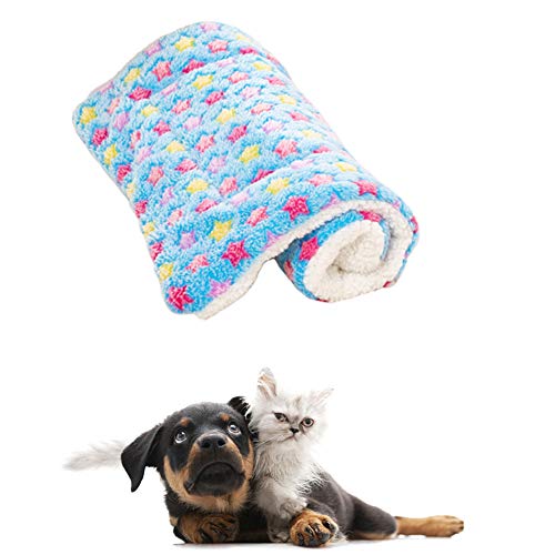 WPCASE Manta para Perros Mantas para Gatos Cama Veterinaria Estera para Perros Manta para Mascotas Cálida Cama para Gatitos Manta Suave Blue,Medium