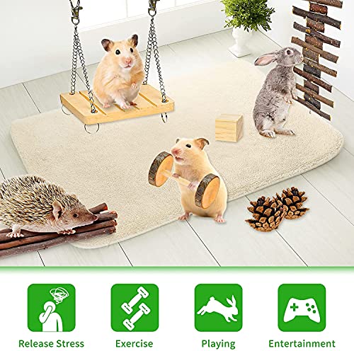 WR WPAIER Juguetes para Masticar Hámster Juego de 10, Pequeños Animales Juguetes, Juguetes Masticables de Madera, Natural Molar Juguetes para Conejos, Chinchillas, Hámsters, Cobayas