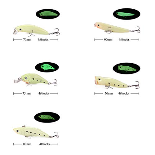 WT-DDJJK Cebo, señuelo de Pesca Que se Hunde Wobblers flotantes Cebo Duro Crankbait Minnow Lure