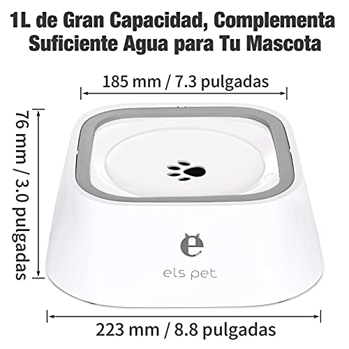 Wuchen Recipiente de Agua para Perros&Gatos, 1000ML Cuencos de Viaje para Perros, Dispensador de Agua Protección contra Salpicaduras, Tazón Flotante para Mascotas, Anti-Desbordamiento No Mojada Boca