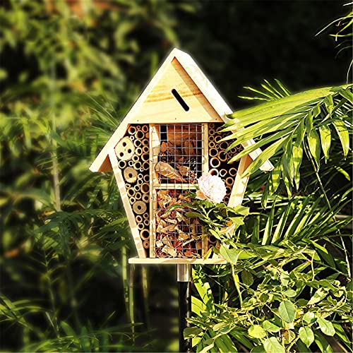 Wxnnx Casa Grande De Abejas Albañiles, Montaje En Pared O Árbol, Casa De Insectos De Madera, Hotel para Insectos De Jardín para Mariquitas, Abejas Albañiles, Mariposas En Vivo