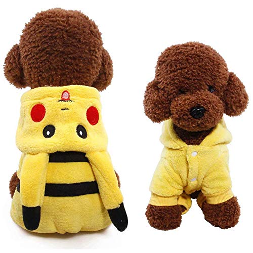 XATAN Pet Puppy Cat Christmas Suit Outfit Pet Dog Hoodie Disfraz Abrigo Perro Otoño Invierno Abrigo Cálido Pikachu,S