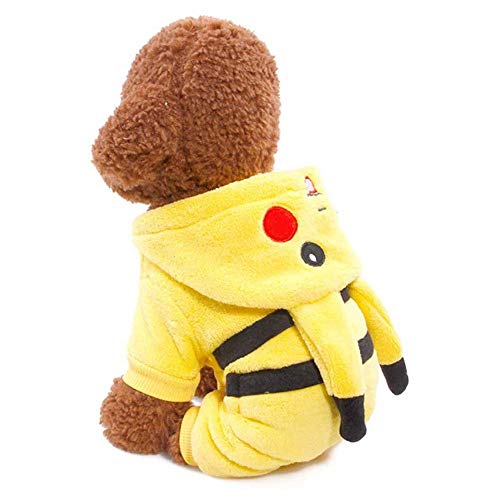 XATAN Pet Puppy Cat Christmas Suit Outfit Pet Dog Hoodie Disfraz Abrigo Perro Otoño Invierno Abrigo Cálido Pikachu,S