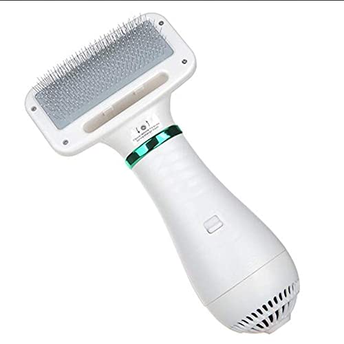 XBSXP Cepillo secador de Pelo para Perros pequeños, 2 en 1300 W, Temperatura Ajustable, bajo Nivel de Ruido, secador para Perros, secador de Pelo para Mascotas con Peine de Piel para per