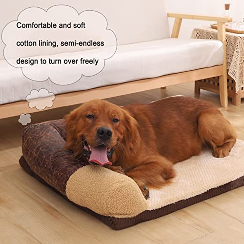 XDYFF Cama para Perros, Desmontable Suave Sofa Perro, Cojín para Perros, Protector de Sofá para Cama para Perro para Sofá Cama Perro Mullida,Beige,S