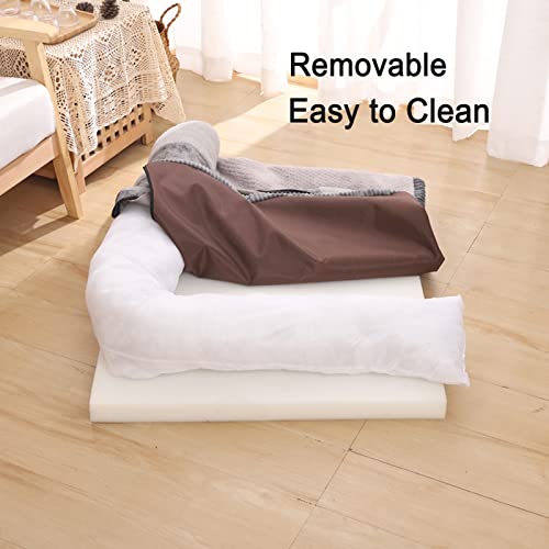 XDYFF Cama para Perros, Desmontable Suave Sofa Perro, Cojín para Perros, Protector de Sofá para Cama para Perro para Sofá Cama Perro Mullida,Beige,S