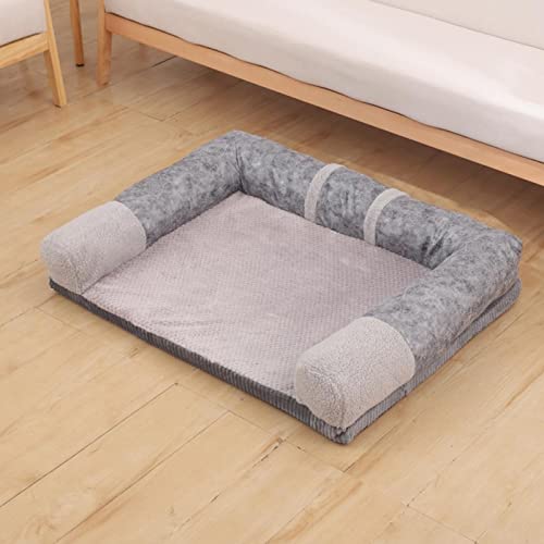 XDYFF Desmontable Suave Sofa Perro, Cojín para Perros, Protector de Sofá para Cama para Perro para Sofá Cama Perro Mullida Cama para Perros, Alfombrilla Cómoda para Cama para Gatos Protector,Gris,XL