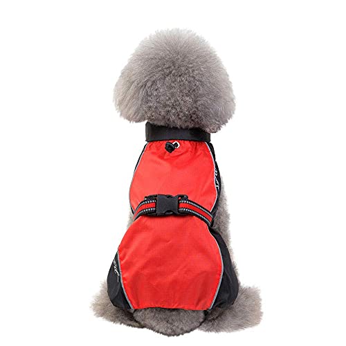 XHAEJ Chaqueta impermeable reflectante para mascotas de gran tamaño, impermeable de invierno, adecuado para perros pequeños y medianos grandes, impermeable de malla británica, S-9XL-amarillo_XXL