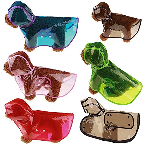 XHAEJ Impermeable Mascota, Impermeable Transparente, Ropa de luz, Pequeña Capucha Impermeable, Impermeable 04_XL