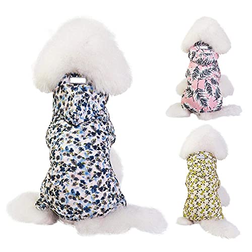 XHAEJ Impermeable resistente al viento para mascotas, impermeable para perros con sombrero, impermeable de seguridad, poncho de perro pequeño y mediano amarillo_XL