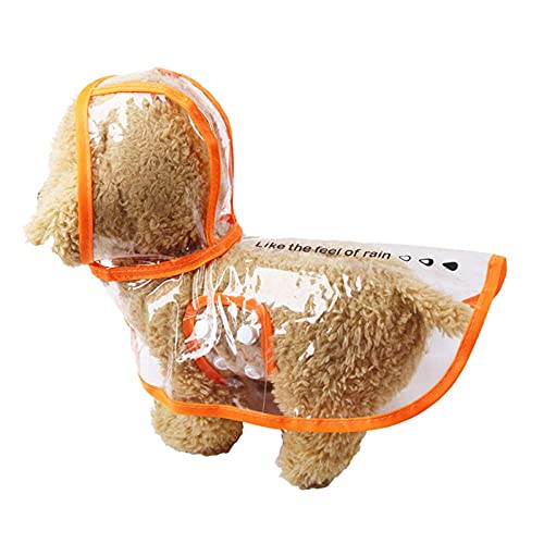 XHAEJ Pequeño Perro Perro Perro Impermeable, Impermeable Perro Gato Poncho, caniche Ropa-Orange_XXL