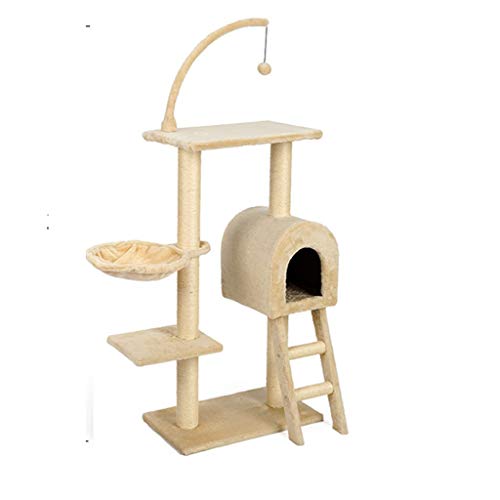 XIANGE100-SHOP Arbol Rascador Gatos Columpio Gato, Suave del Juego del Gato del árbol Que Sube Rascador Swing Ball Juego del Gatito Gato Scratcher Centros de Actividad de la estación Marrón