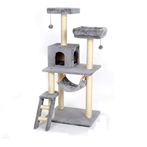 XIANGE100-SHOP Arbol Rascador Gatos Columpio Gato, Suave del Juego del Gato del árbol Que Sube Rascador Swing Ball Juego del Gatito Gato Scratcher Centros de Actividad de la estación Marrón