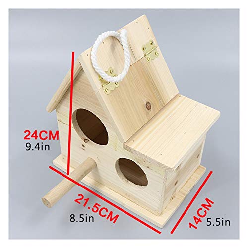 XIANGGUI 1983 Jaula Pájaros Nest Box Bird House Caja de cría de Madera para Lovebirds, Parrotlets Caja de apareamiento Pájaros Naturales Huts pequeños pájaros exóticos y Canarios Rekord