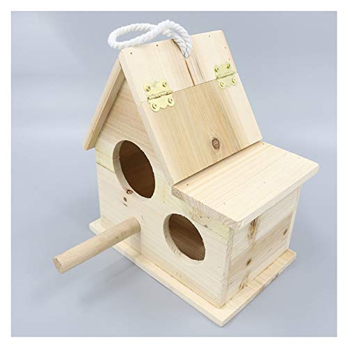 XIANGGUI 1983 Jaula Pájaros Nest Box Bird House Caja de cría de Madera para Lovebirds, Parrotlets Caja de apareamiento Pájaros Naturales Huts pequeños pájaros exóticos y Canarios Rekord