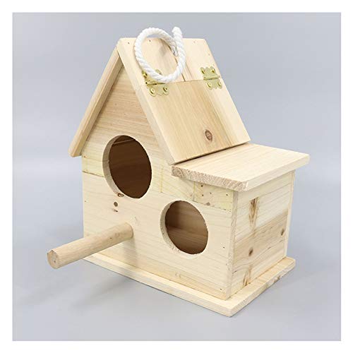 XIANGGUI 1983 Jaula Pájaros Nest Box Bird House Caja de cría de Madera para Lovebirds, Parrotlets Caja de apareamiento Pájaros Naturales Huts pequeños pájaros exóticos y Canarios Rekord