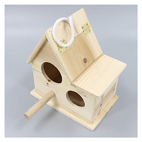 XIANGGUI 1983 Jaula Pájaros Nest Box Bird House Caja de cría de Madera para Lovebirds, Parrotlets Caja de apareamiento Pájaros Naturales Huts pequeños pájaros exóticos y Canarios Rekord