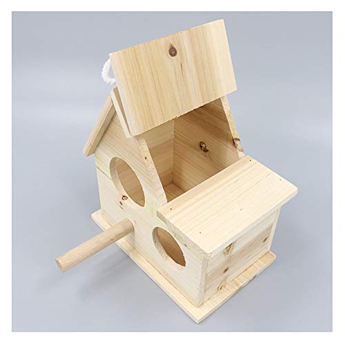 XIANGGUI 1983 Jaula Pájaros Nest Box Bird House Caja de cría de Madera para Lovebirds, Parrotlets Caja de apareamiento Pájaros Naturales Huts pequeños pájaros exóticos y Canarios Rekord