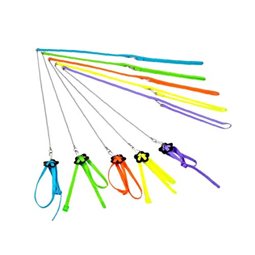 xiaocheng Duradera Loro de Tracción Correa Ajustable Correa Anti Bite Bird Bird Mascotas Entrenamiento de la Cuerda Color al Azar 3,9ft 1pc para tiernas Mascotas