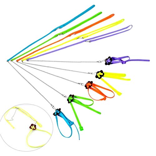 xiaocheng Duradera Loro de Tracción Correa Ajustable Correa Anti Bite Bird Bird Mascotas Entrenamiento de la Cuerda Color al Azar 3,9ft 1pc para tiernas Mascotas