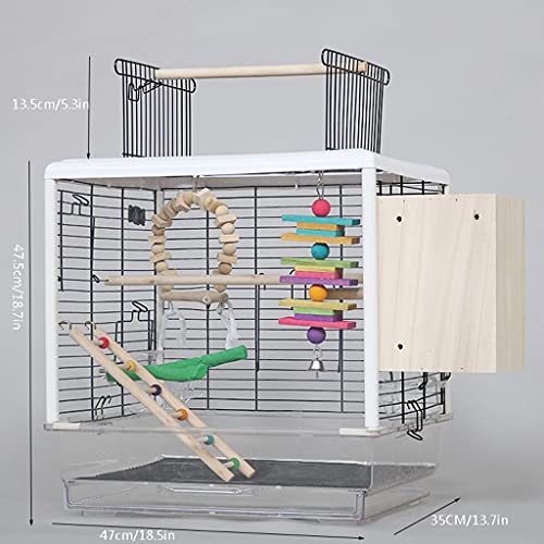 XIAOSAKU Casa de Ave a Gran Escala Jaula de pájaros Metal Loro Interactivo Jaula con Caja de cría y Jaula de Aves, Usado para myna Loro Canario Amor pájaro Viento Negro Loro (Color : A)