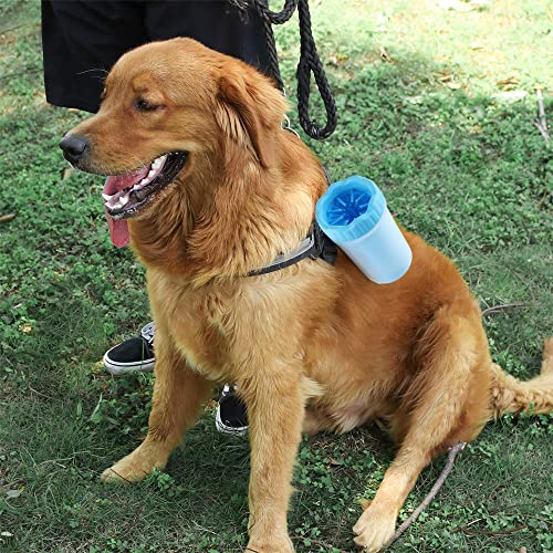 XIHUAN Impiador Pata Perro, Limpiador De Patas De Perros, PortáTil Desmontable Limpiador De Huellas De Perro, Limpiador Patas Perro Mascota para Limpiar Los Pies Sucios De Mascotas (Azul)