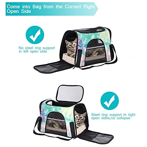 Xingruyun Bolsa de Transporte para Mascotas Peces Acuarela Transportín Perro Gato Transpirable Bolsa para Mascotas con Correa 43x26x30 cm