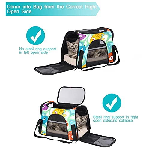 Xingruyun Transportín Perro Gato Océano de Peces Bolsa de Transporte Plegable para Mascotas Transpirable Portador de Viaje para Perro y Gato 43x26x30 cm