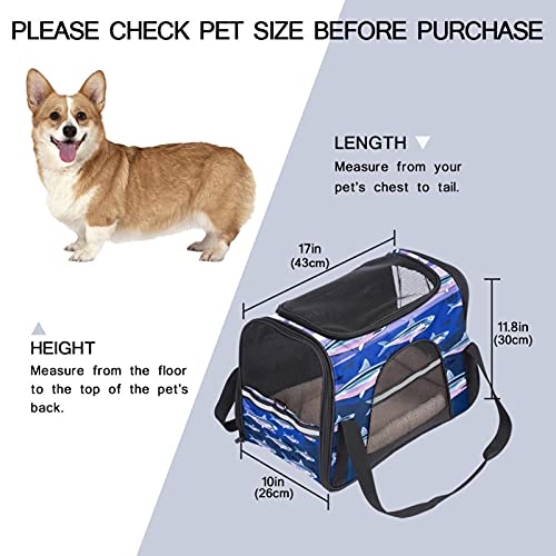 Xingruyun Transportín Perro Gato Peces Bolsa de Transporte Plegable para Mascotas Transpirable Portador de Viaje para Perro y Gato 43x26x30 cm