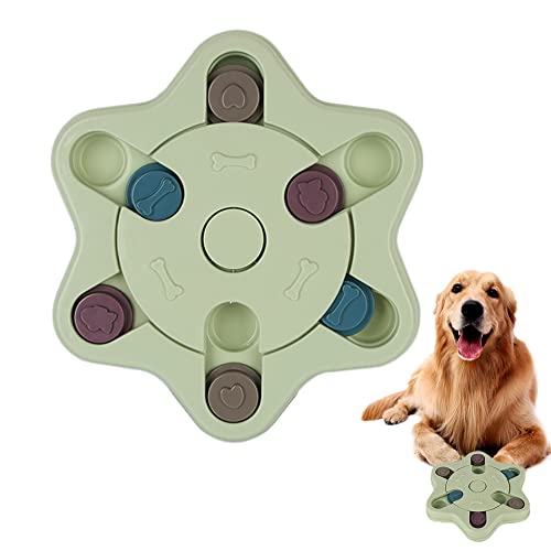 XiXiRan Juego de Inteligencia para Perros, Juguete de Puzle para Perro, Comedero Lento Perro, Dispensador de Premios Interactivo para Perros, Pet Bowl Feeder Toys con Antideslizante (Verde)