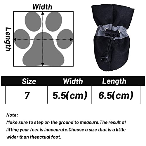 XiXiRan Zapatos Antideslizantes Perros*4 Piezas, Botas Impermeables para Perros, Botas para Perros con Correas Reflectantes, Cálidos, con Suela Suave, para Perros Pequeños y Medianos, Negro