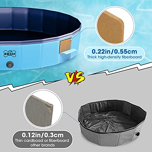 XKISS Baño plegable para mascotas para cachorros, gatos, perros y niños (S, azul)