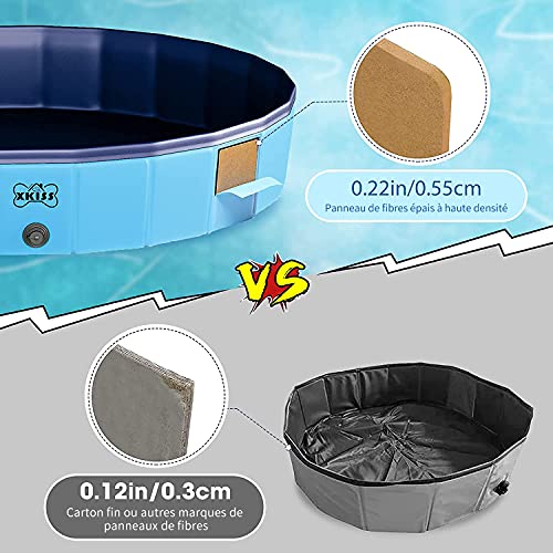 XKISS Piscina para perros plegable, bañera portátil para exteriores de PVC, adecuada para perros infantiles y otros animales