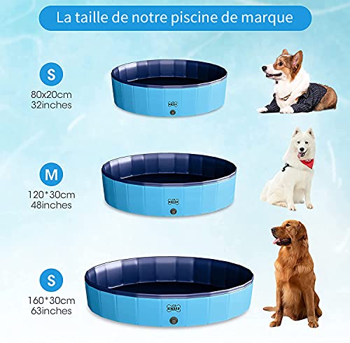 XKISS Piscina para perros plegable, bañera portátil para exteriores de PVC, adecuada para perros infantiles y otros animales