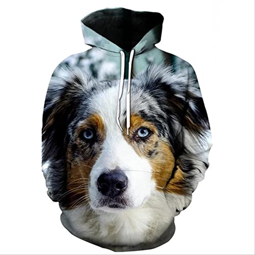 XLGJWY 3D Estampado Sudadera con Capucha Moda Animal Schnauzer Dog 3D Print Hoodie Hombres Mujeres Casual Pet Dog Designs Abrigo con Capucha Sudaderas Divertidas Chaqueta Negra L Wf118D