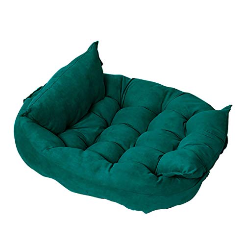 Xpnit Cama ortopédica para perro, sofá y cojín 3 en 1, cama plegable de lujo, lavable para perros, cama para perros pequeños y medianos (M,Verde)