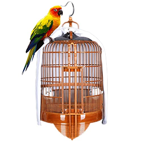 XQWERJ Bird Cage Pet Parrot Bamboo Handmade Bird Cage Double Door Bird Cage Portable Bird Cage Can Be Hanged Outdoors (Brown 36 * 36 * 62cm)