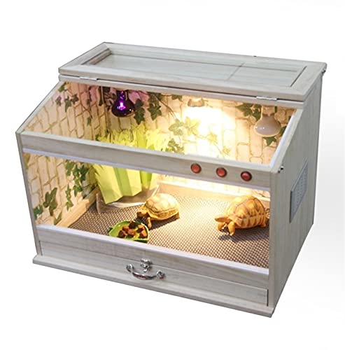 Xu-pet Jaula de vivero de Madera, Reptil, Lagarto, camaleón, Tortuga, terrario, Caja, Tanque de Reloj de reproducción de alimentación de Vidrio (Size : 80 * 40 * 40CM)