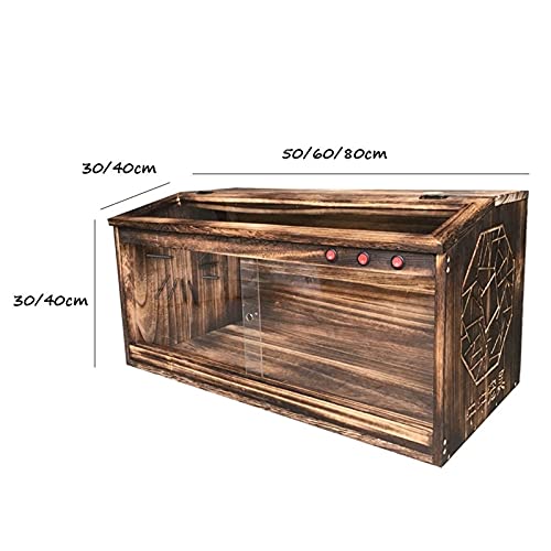 Xu-pet Vivarium de terrario de Reptiles de Madera, Caja de Criaturas de Serpiente, Lagarto, camaleón, Tortuga, Tanque de Reloj de reproducción de alimentación (Size : 80 * 40 * 40CM)