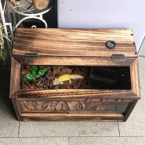 Xu-pet Vivarium de terrario de Reptiles de Madera, Caja de Criaturas de Serpiente, Lagarto, camaleón, Tortuga, Tanque de Reloj de reproducción de alimentación (Size : 80 * 40 * 40CM)