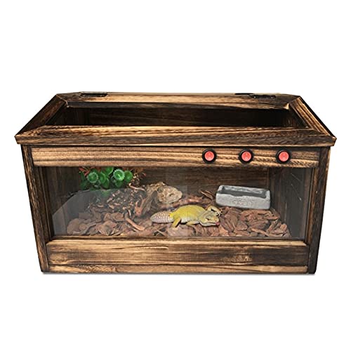 Xu-pet Vivarium de terrario de Reptiles de Madera, Caja de Criaturas de Serpiente, Lagarto, camaleón, Tortuga, Tanque de Reloj de reproducción de alimentación (Size : 80 * 40 * 40CM)