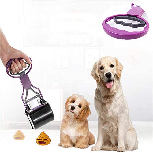 Xumier 12pcs Recogedor de Dientes de Mango Largo para Mascotas Cuchara para Perro portátil Pala para excrementos de Mascotas Herramienta de Limpieza de estiércol + Perro recogiendo Bolsas de Caca