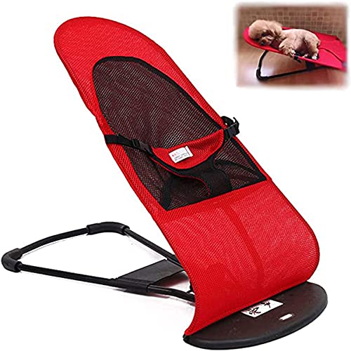 XXzhang Cama para Perros elevada Cuna de Cuna de Perro elevada para Acampar o Playa, Cama para Mascotas para Interiores y al Aire Libre con Marco Duradero y Malla Transpirable,Rojo